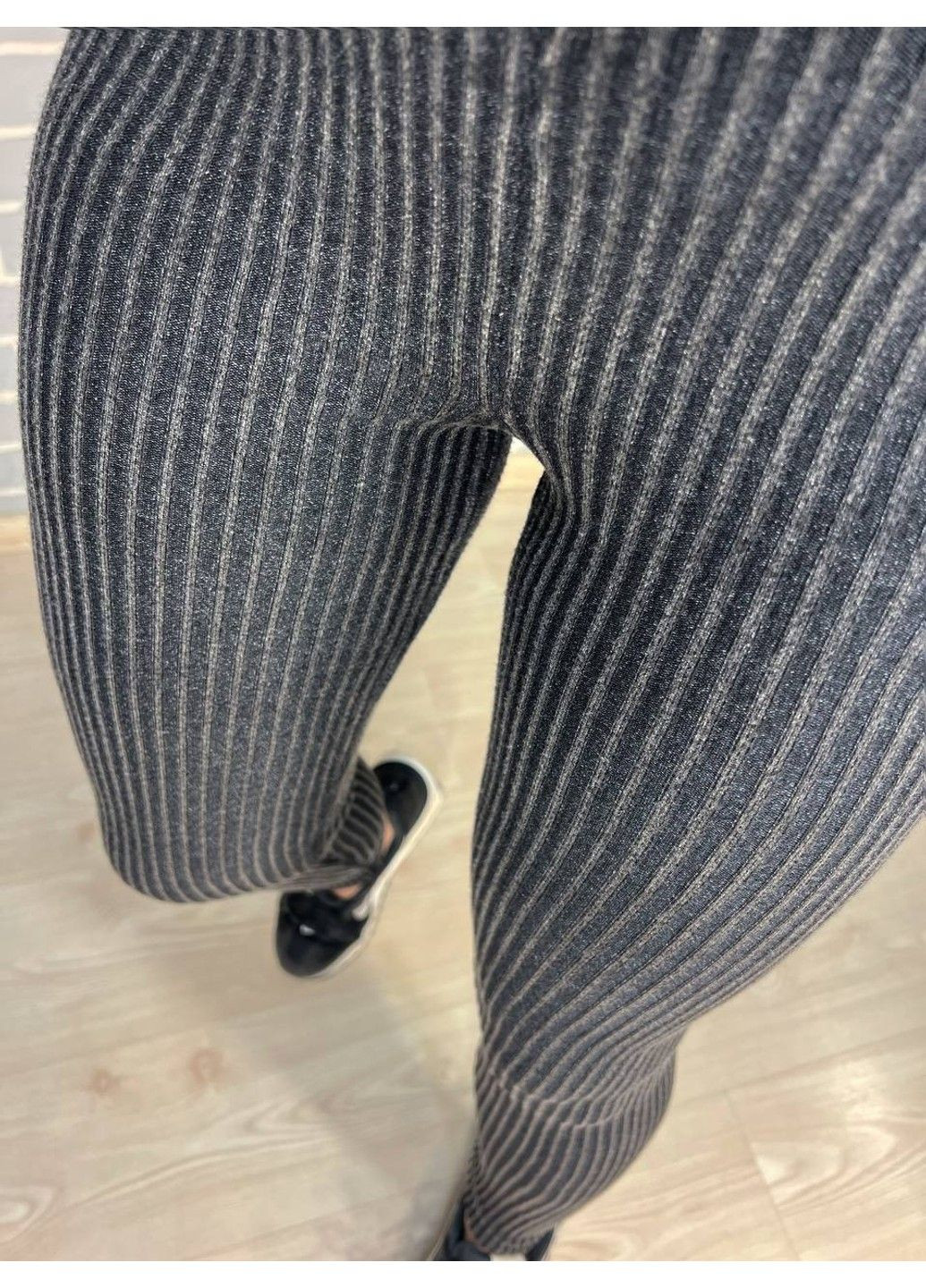 Лосини жіночі U 166 в широкий рубчик щільні теплі висока талія No Brand (305848694)