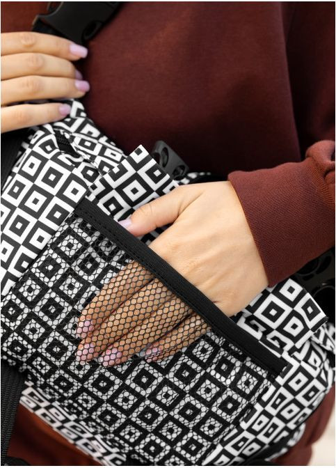 Велика тканинна жіноча поясна сумка бананка принт Cube (1134038721) Sambag (360965592)