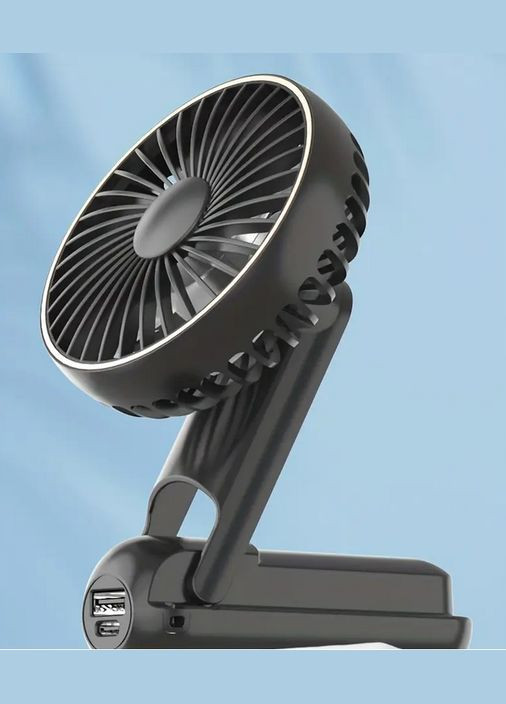 Вентилятор аккумуляторний USB з дисплеєм Fan F18 чорний 2000mAh No Brand (316714921)