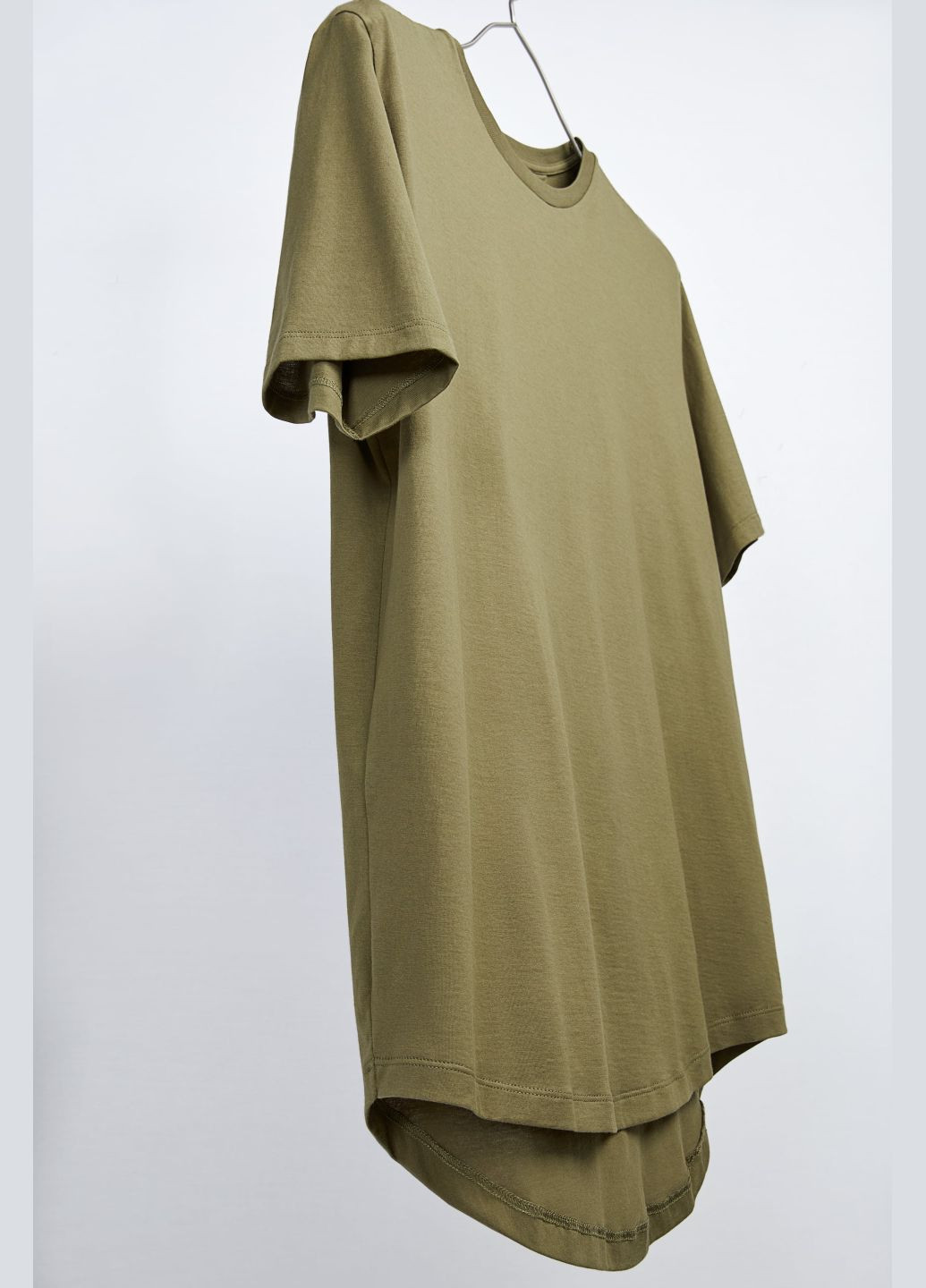 Хаки (оливковая) футболка Zara Long Fit 6264/355