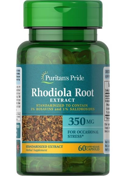 Родиола розовая Rhodiola Standardized Extract 350 мг 60 капс Puritans Pride (351863808)