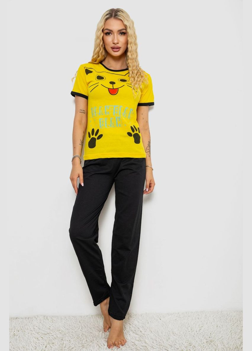 Желтая пижама женская с принтом Ager 243R20264