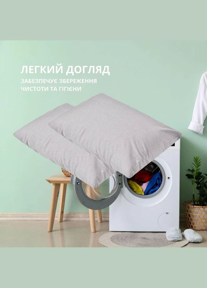 Набір наволочок 2 шт на подушку 50х70 см бавовна, бязь, ранфорс, принт Горошок на сірому IDEIA (289552688)