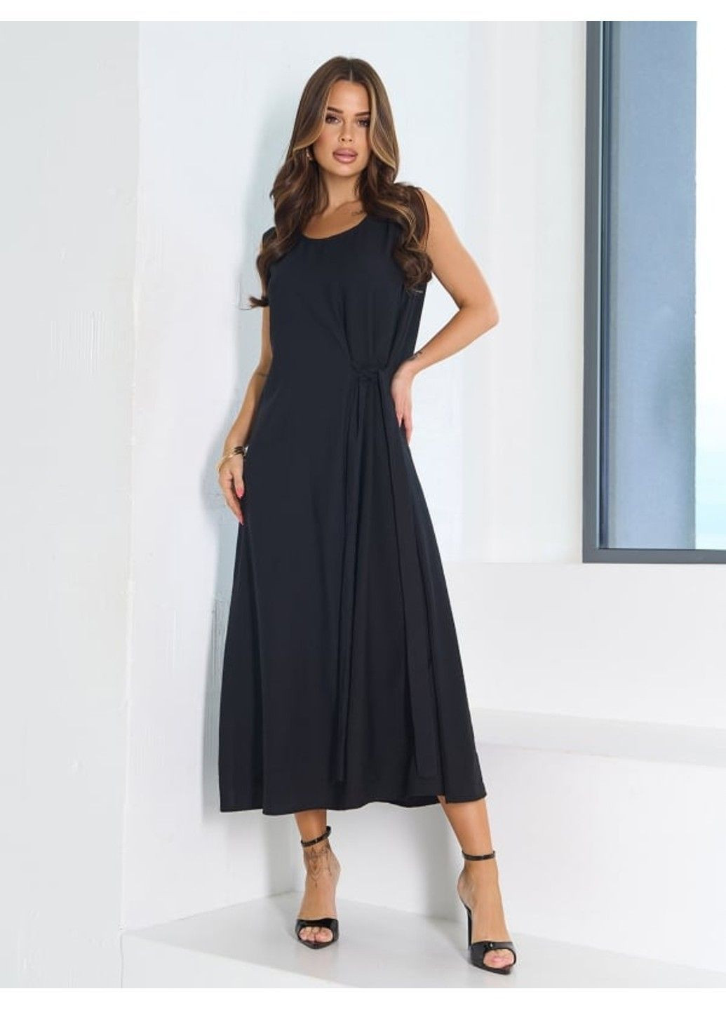 Черное повседневный платье issa pus 15198 черный ISSA PLUS