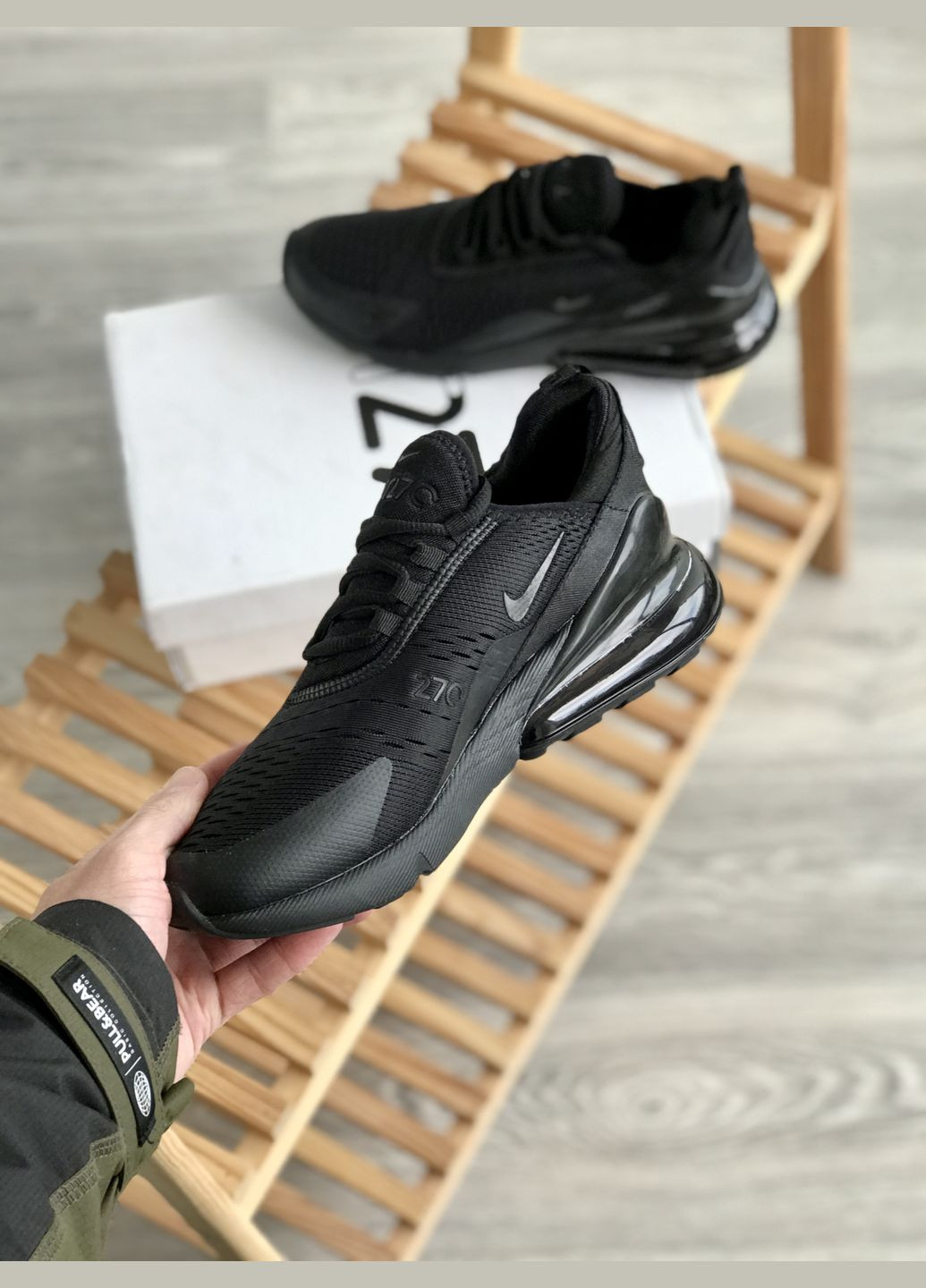 Кроссовки женские и мужские Nike Air Max 270 black| Найк Аир Макс 270 черные No Brand чёрные демисезоны (307288658)