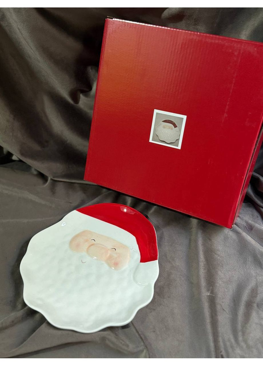 Тарілка сервірувальна новорічна Santa Claus порцелянова 21х21.5 см CR-1-32 Yiwu (365290965)