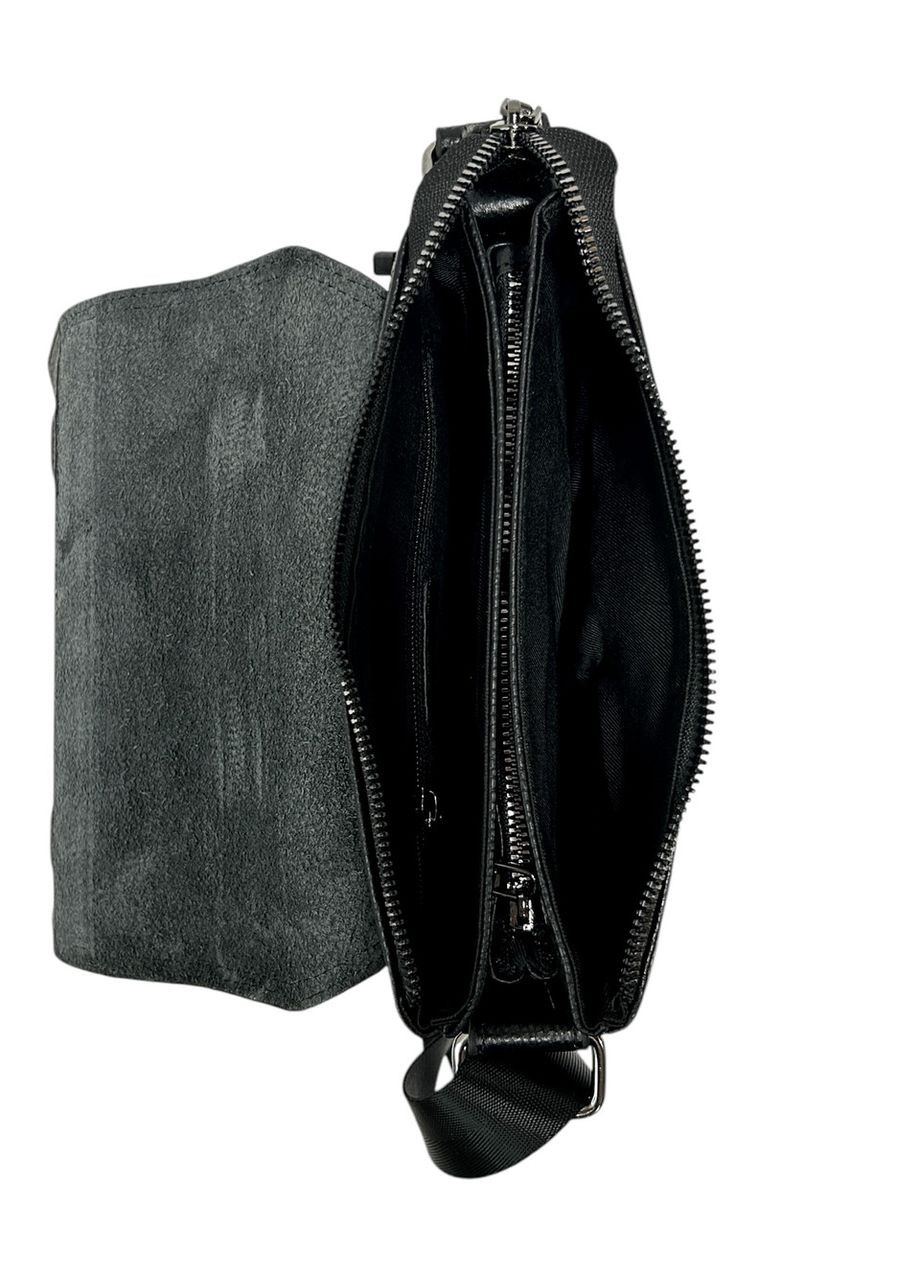 Чоловіча сумка з натуральної шкіри КА9751-2 чорна 24 х 20 х 4.5 No Brand (371682229)