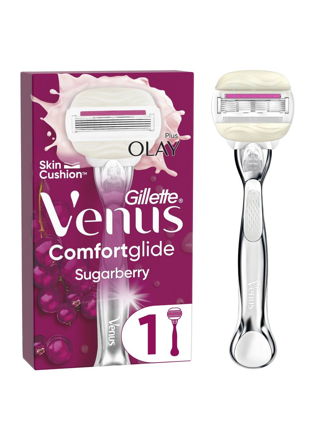 Станок для бритья женский (бритва) Venus Comfortglide Sugarberry Plus Olay с 1 сменным картриджем. Gillette (304575342)
