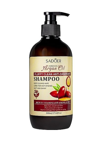 Шампунь для волосся на основі арганової олії Argan Oil Hair Shampoo 500ml (1450753-28043807) SADOER (368653350)
