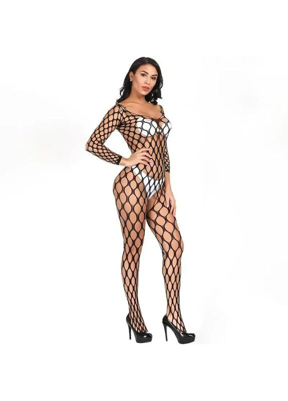 Сексуальный комбидрес в большую сетку с открытым доступом No Brand Боді (362476179)