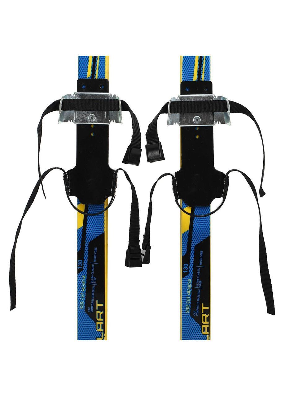 Ліжі бігові підліткові в комплекті з палицями (l-ліж-130см, l-палиці-110см, PVC чохол, кріплення регульоване, Zelart (361438984)