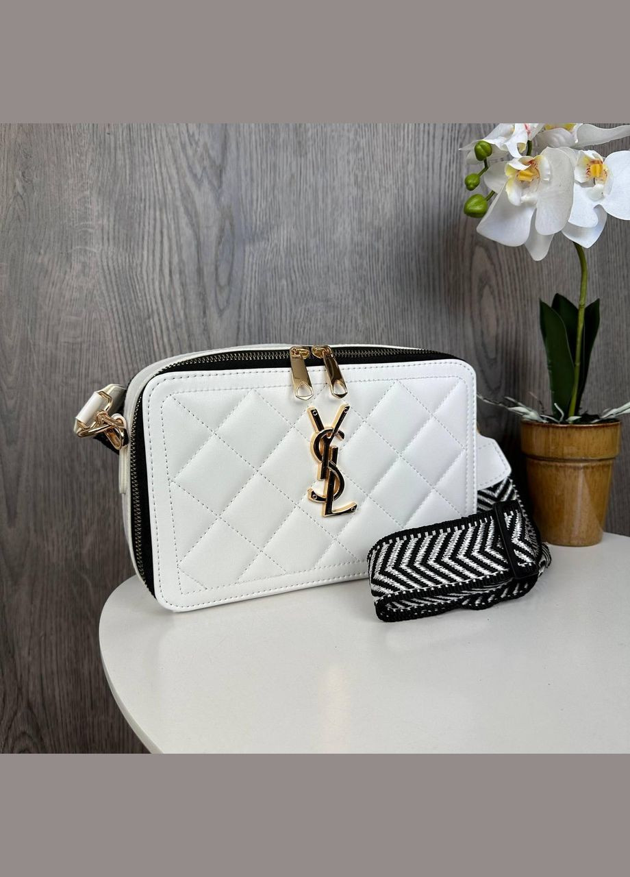 Модная мини сумочка клатч стеганная на плечо из экокожи белая (sku_1260Б) No Brand (330576818)