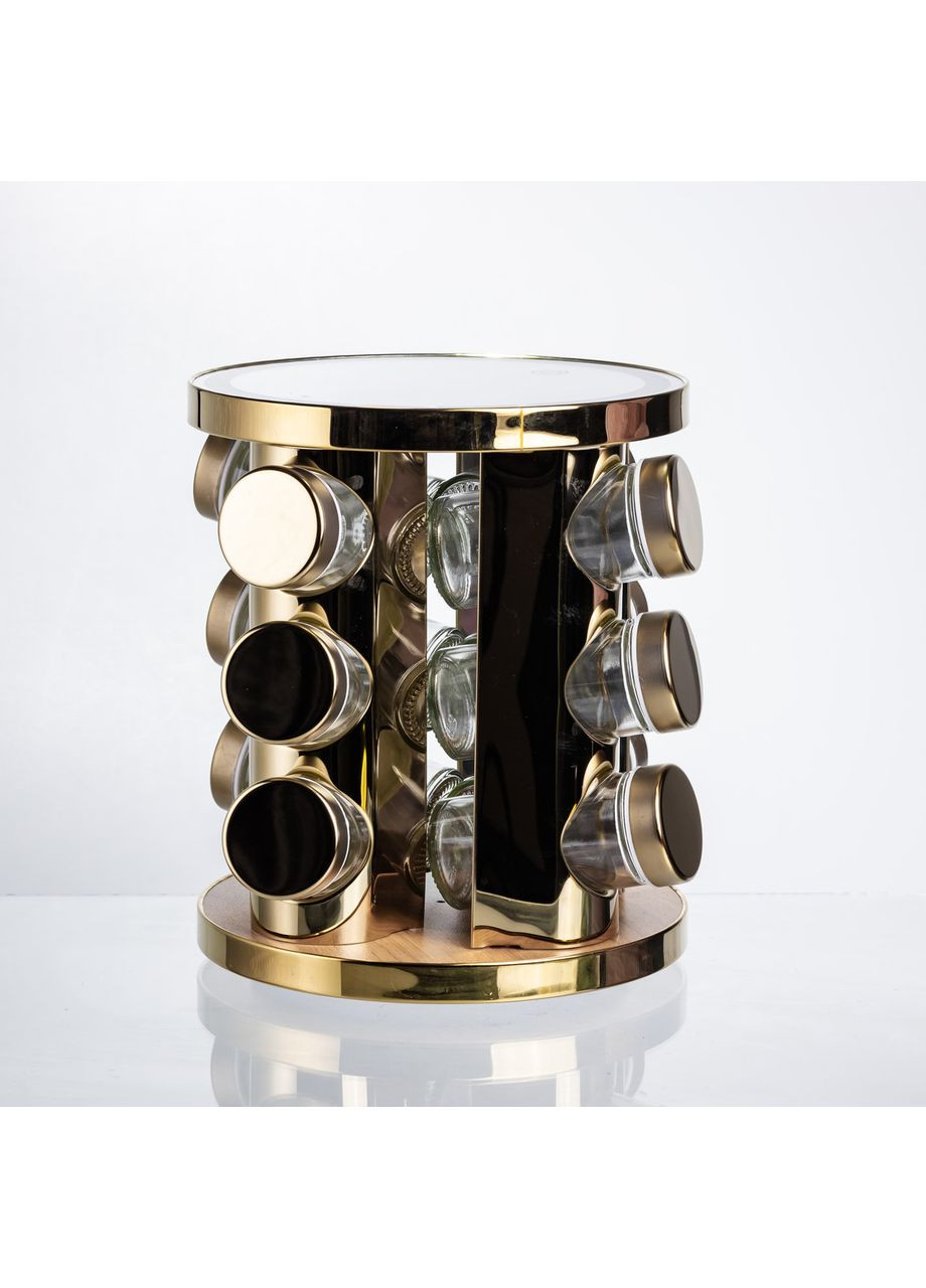 Набір баночок для спецій 12 шт. по 100 мл на підставці з дзеркалом та LED-підсвіткою HP-1358 Yiwu (370707228)