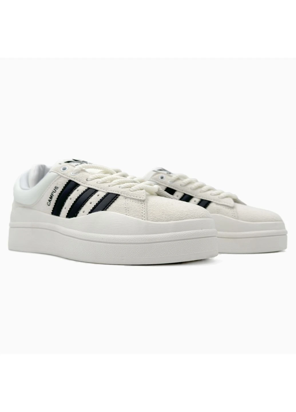 Белые демисезонные кроссовки мужские adidas campus x bunny white/black адидас кампус белые No Brand