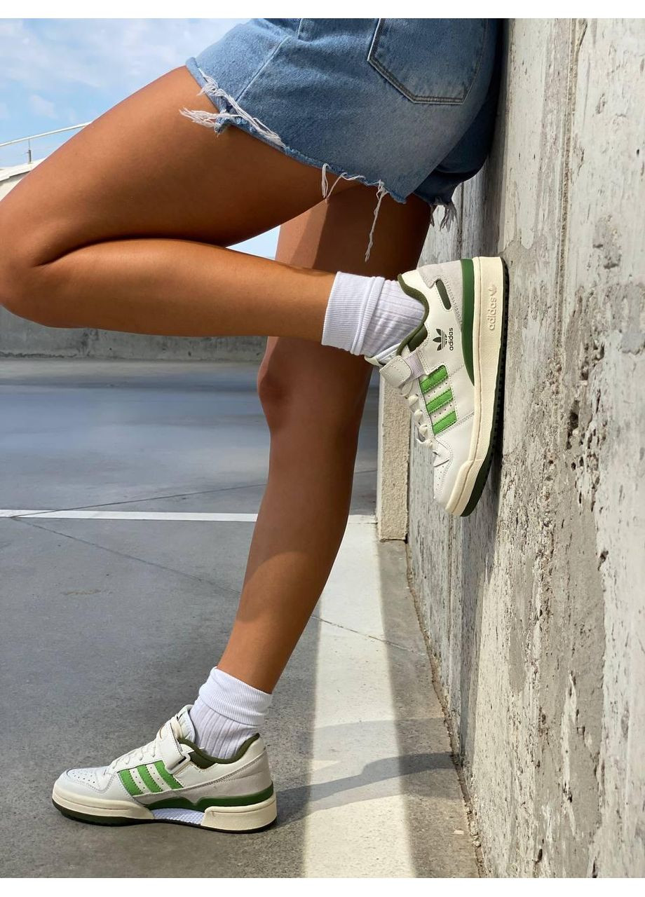 Сірі Осінні кросівки чоловічі adidas new forum white green адідас No Brand