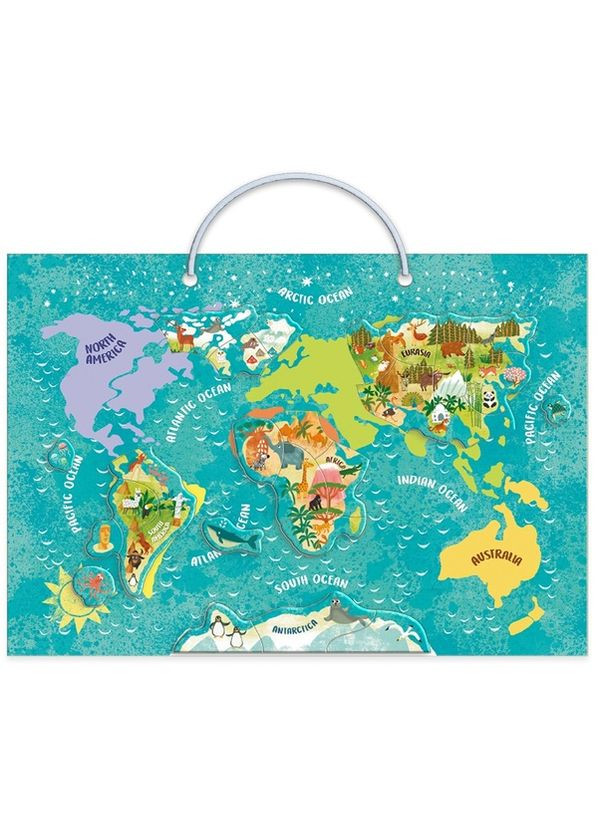 Магнитная игра Карта мира животные (200267) Dodo (372615875)