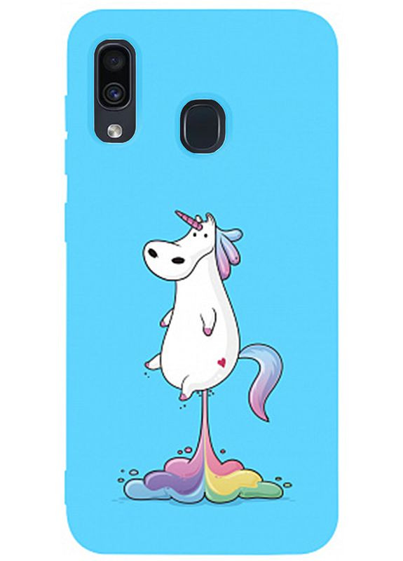 Чехол-накладка Matt TPU 2mm Print Case Samsung Galaxy A20/A30 #30 Unicorn Puk Sky Blue Toto (301783456)