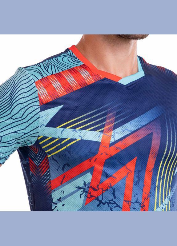 Комбинированная футболка мужская ld-7329 темно-синий-голубой (06506050) Lingo