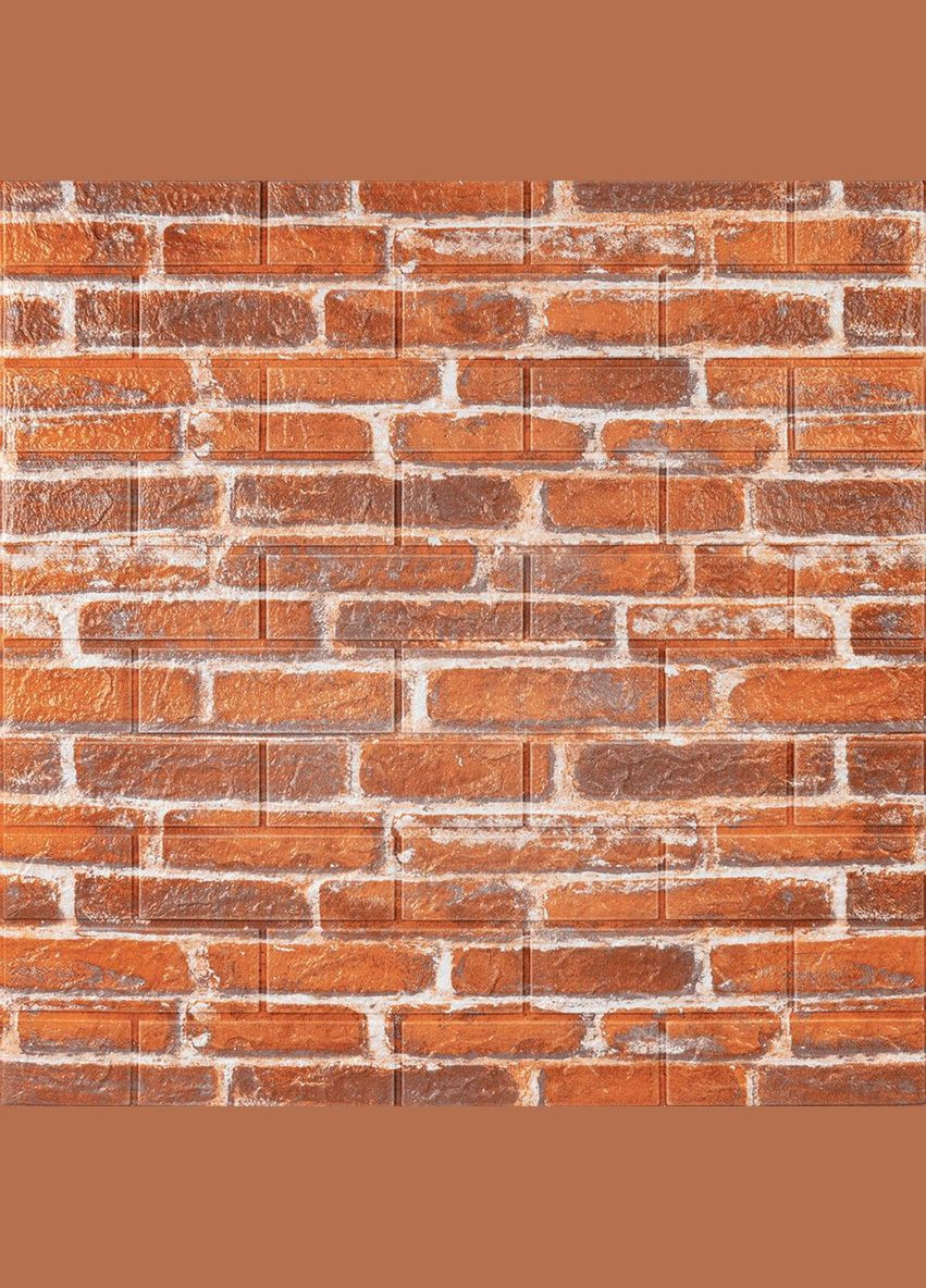 Декоративна 3D панель під рудий Катеринославський цегла, самоклейка 700х770х5мм (044) SW-00000037 Sticker Wall (300372530)