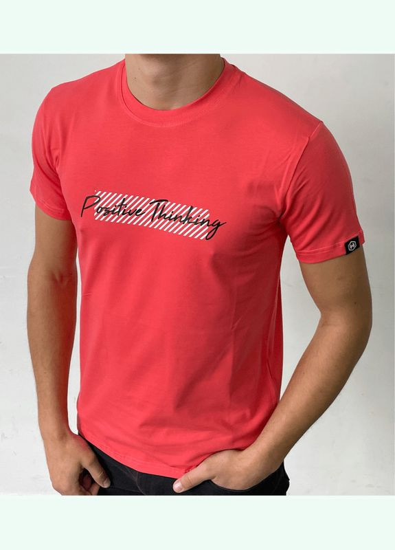 Червона чоловіча футболка з написом positive Hector
