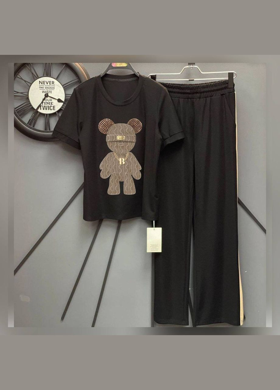 Женский костюм футболка + широкие брюки Україна (331783181)