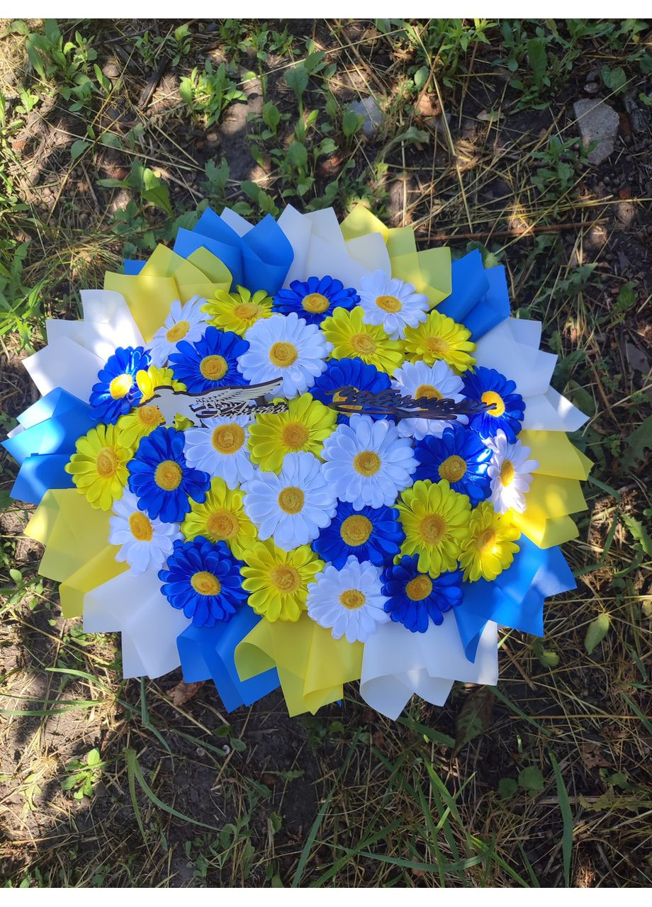 Букет з атласних стрічок ромашки No Brand (368672389)