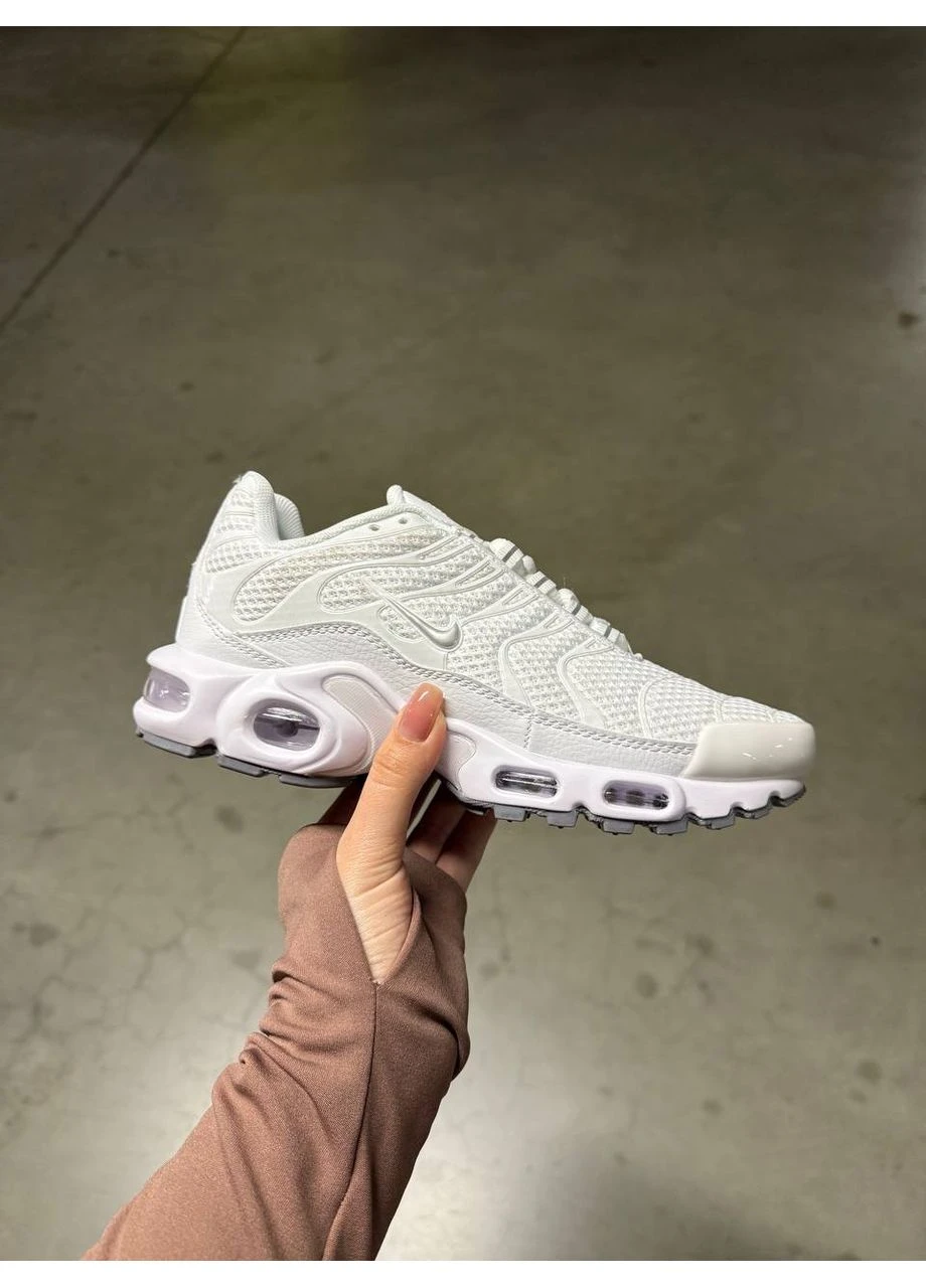 Белые летние кроссовки nike tn white silver найк тн аир макс плюс No Brand