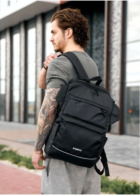 Чоловічий рюкзак Aura L чорний 47х29x13см Sambag (399207817)