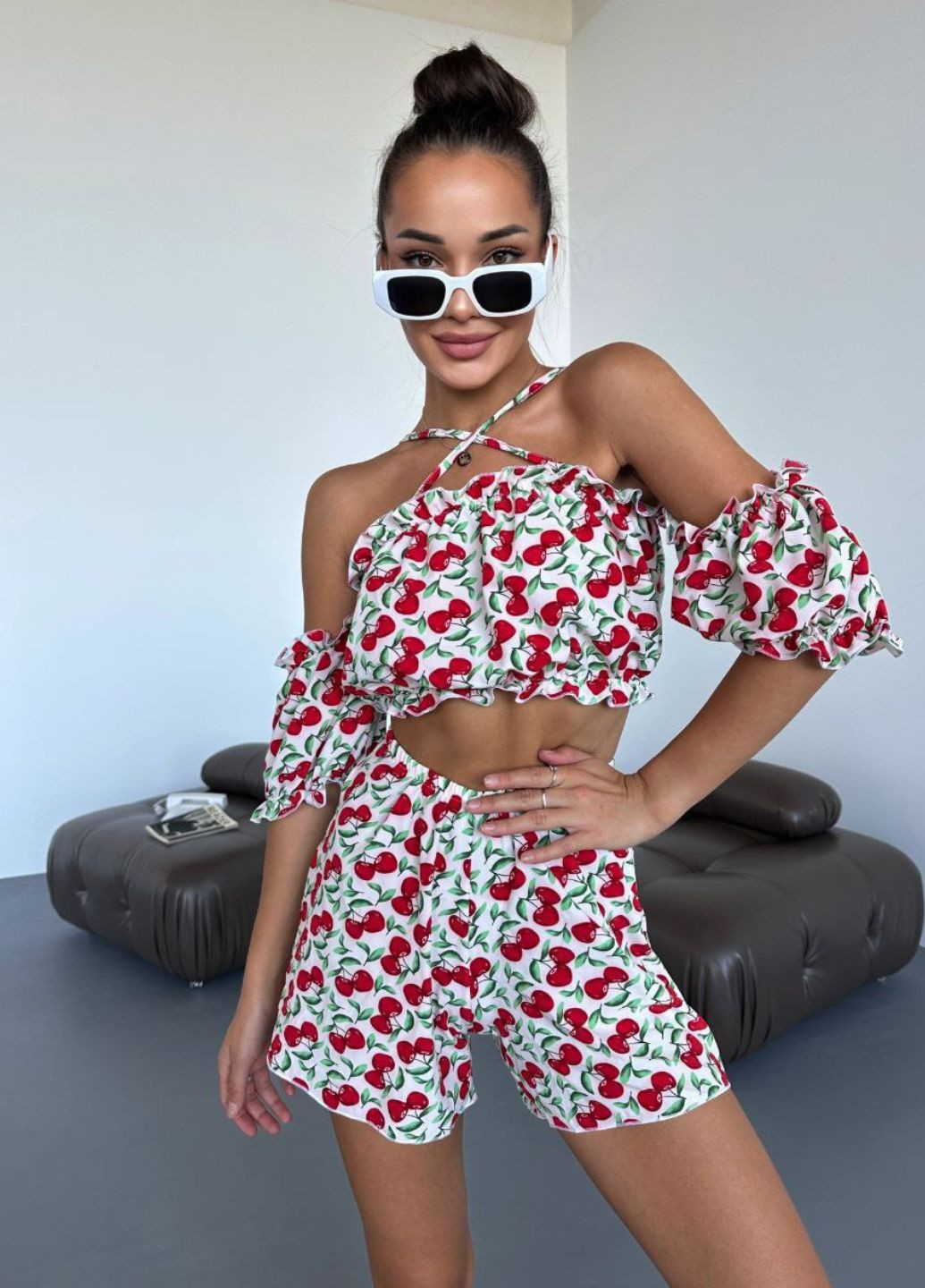 Прогулянковий літній костюм з малюнком Tik-Tak (322670787)