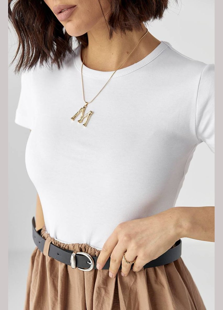 Коричневое женское длинное платье с поясом Lurex