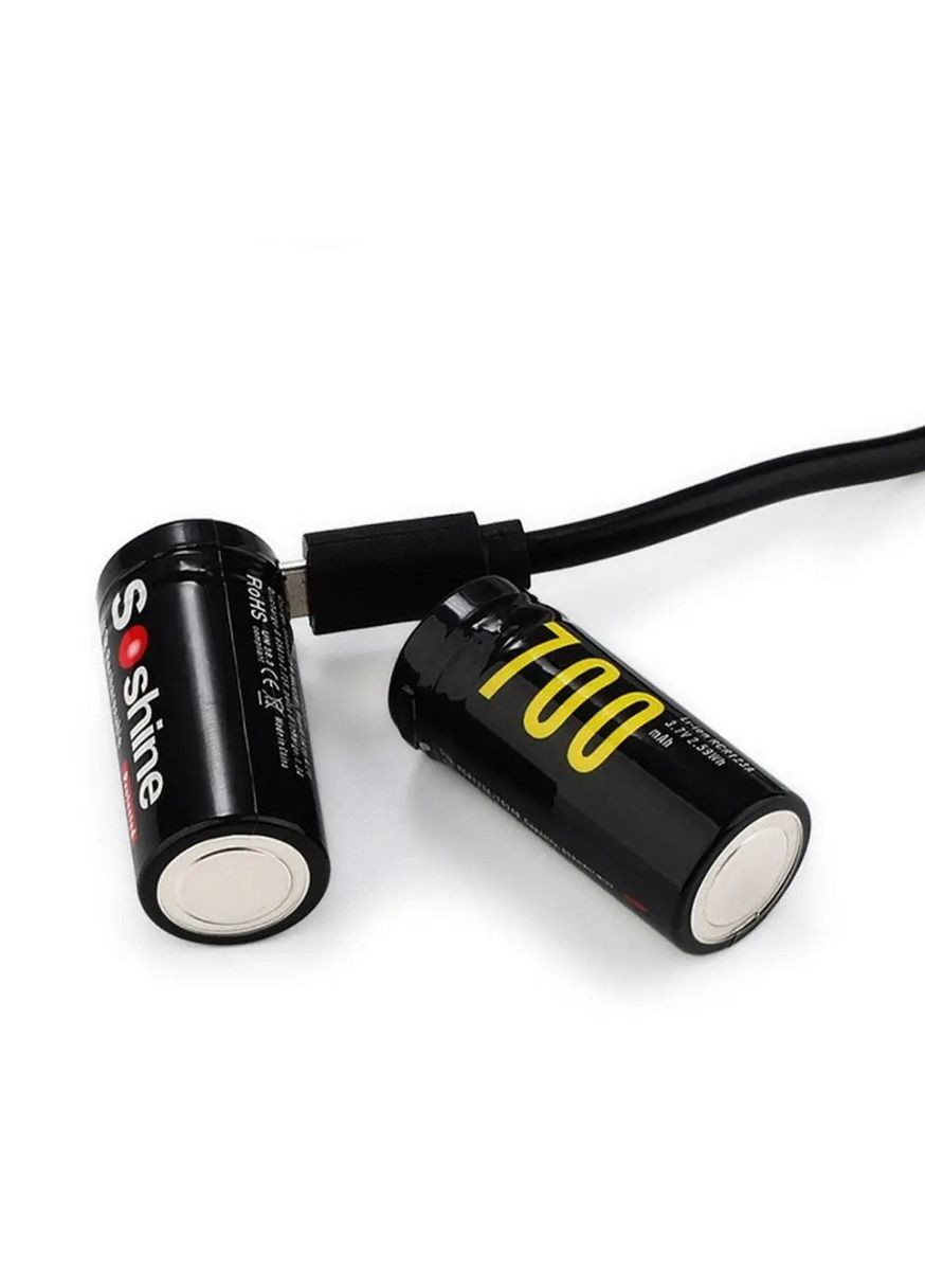 Аккумулятор CR123 (16340) 3.7 V 700 mAh Li-Ion с защитой и зарядкой от USB Soshine (370778505)