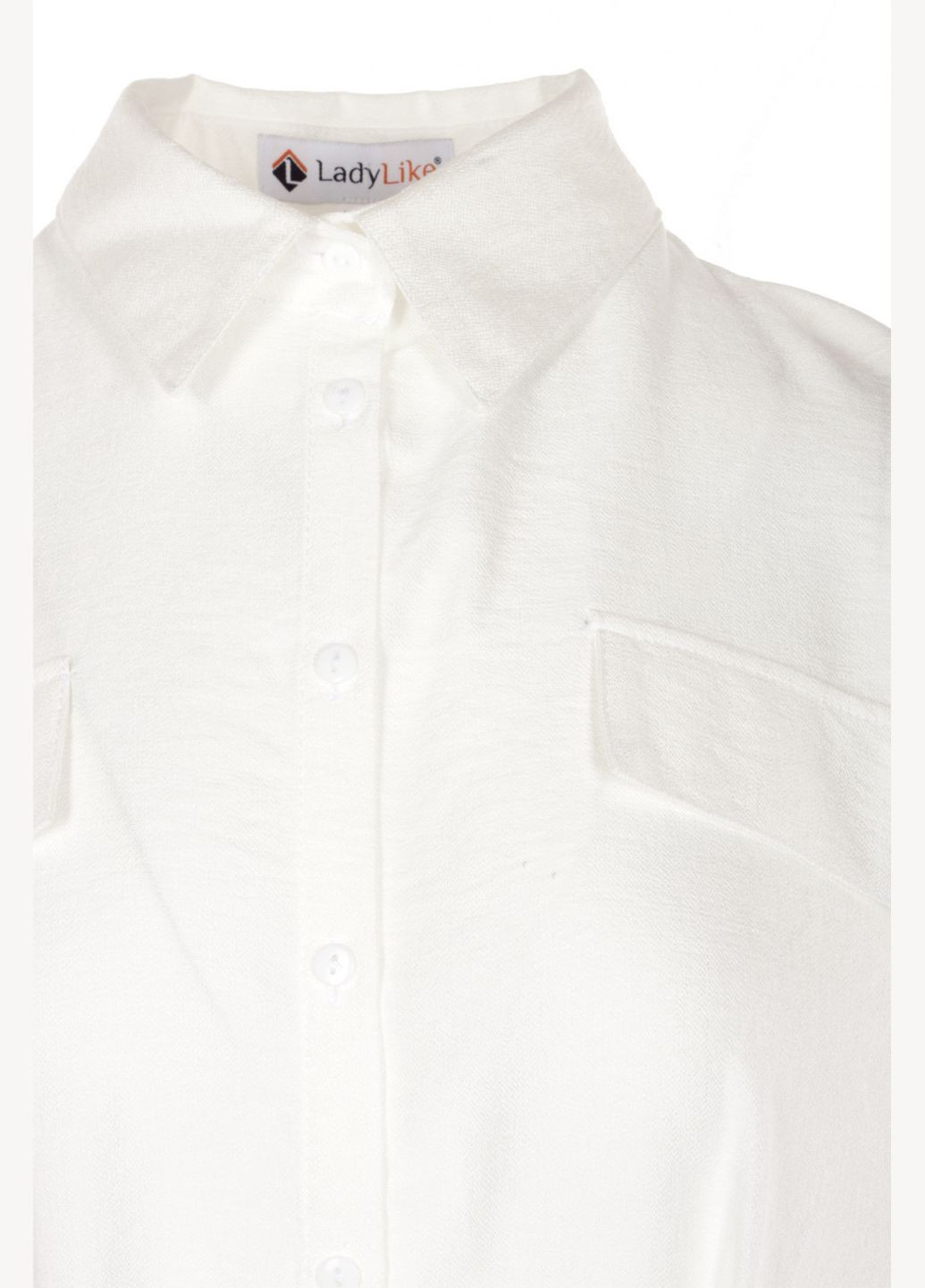 Біла блуза жіноча з манжетою і поясом (ll197750001) LadyLike