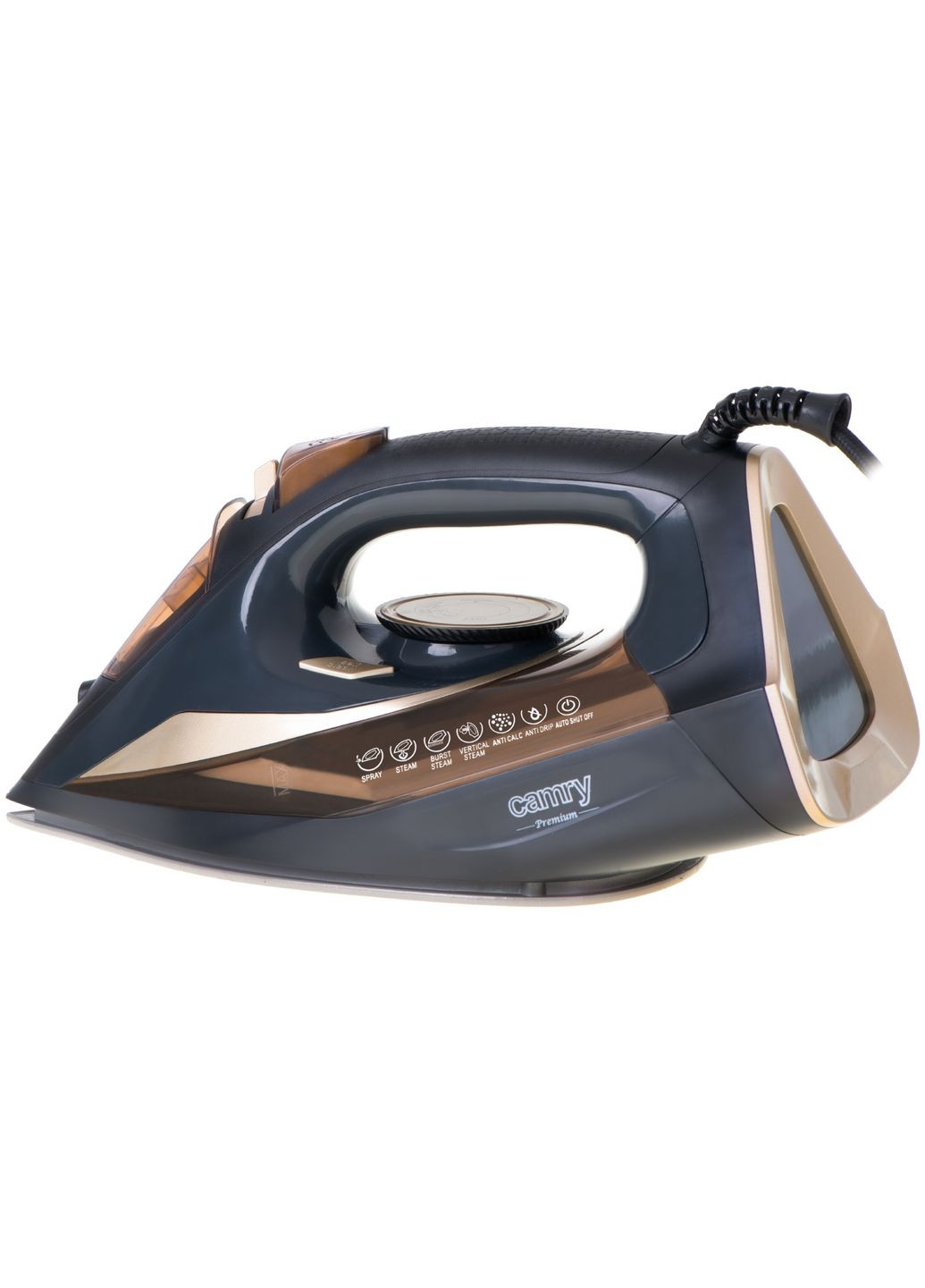 Утюг CR 5036 black-gold 3400Вт/ 360 мл/ керамика/ ''Капля-стоп''/автовыключение/ черная Camry (360403260)