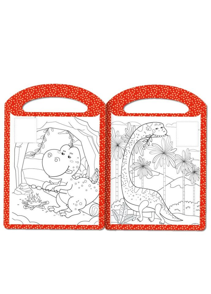 Детская раскраска "Динозавры и динозаврики" РМ-68-02, 16 наклеек Апельсин (334157367)