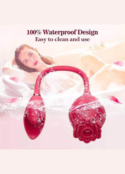 Двойной вакуумный вибратор "Роза" Valery (вакуумный стимулятор) USB - Розовый – Вибраторы No Brand (370612104)