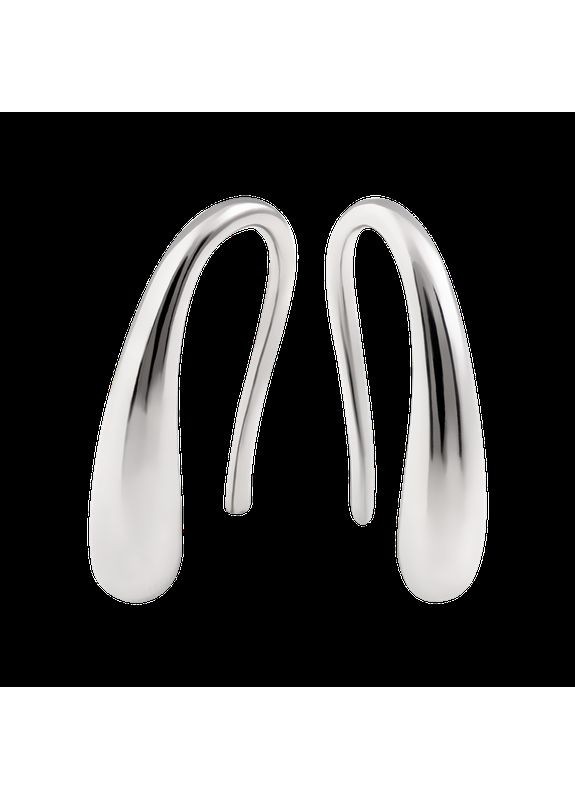 Срібні сережки кафи Краплі без камінців No Brand (333705608)