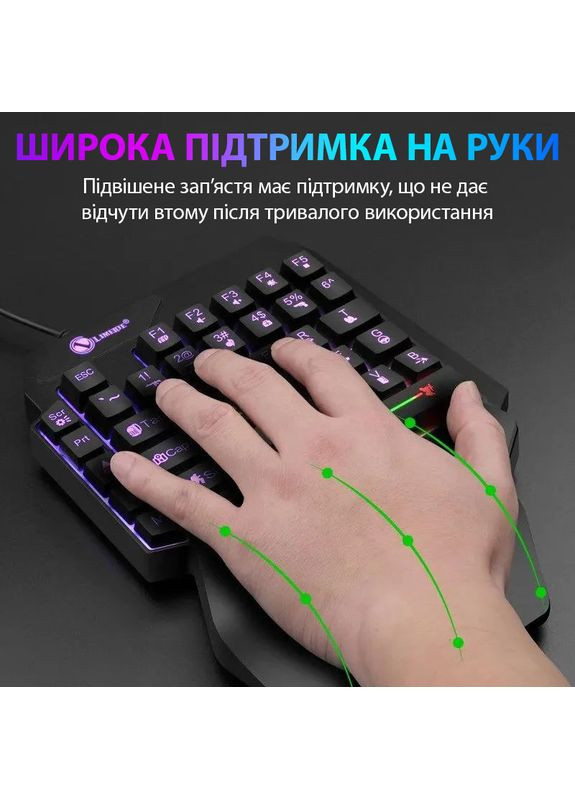 Проводная клавиатура с подсветкой Black No Brand (365722018)