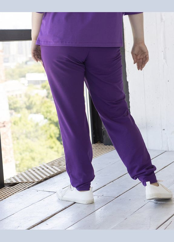 Штани спортивні жіночі двонитка великий розмір чорний No Brand (360544696)