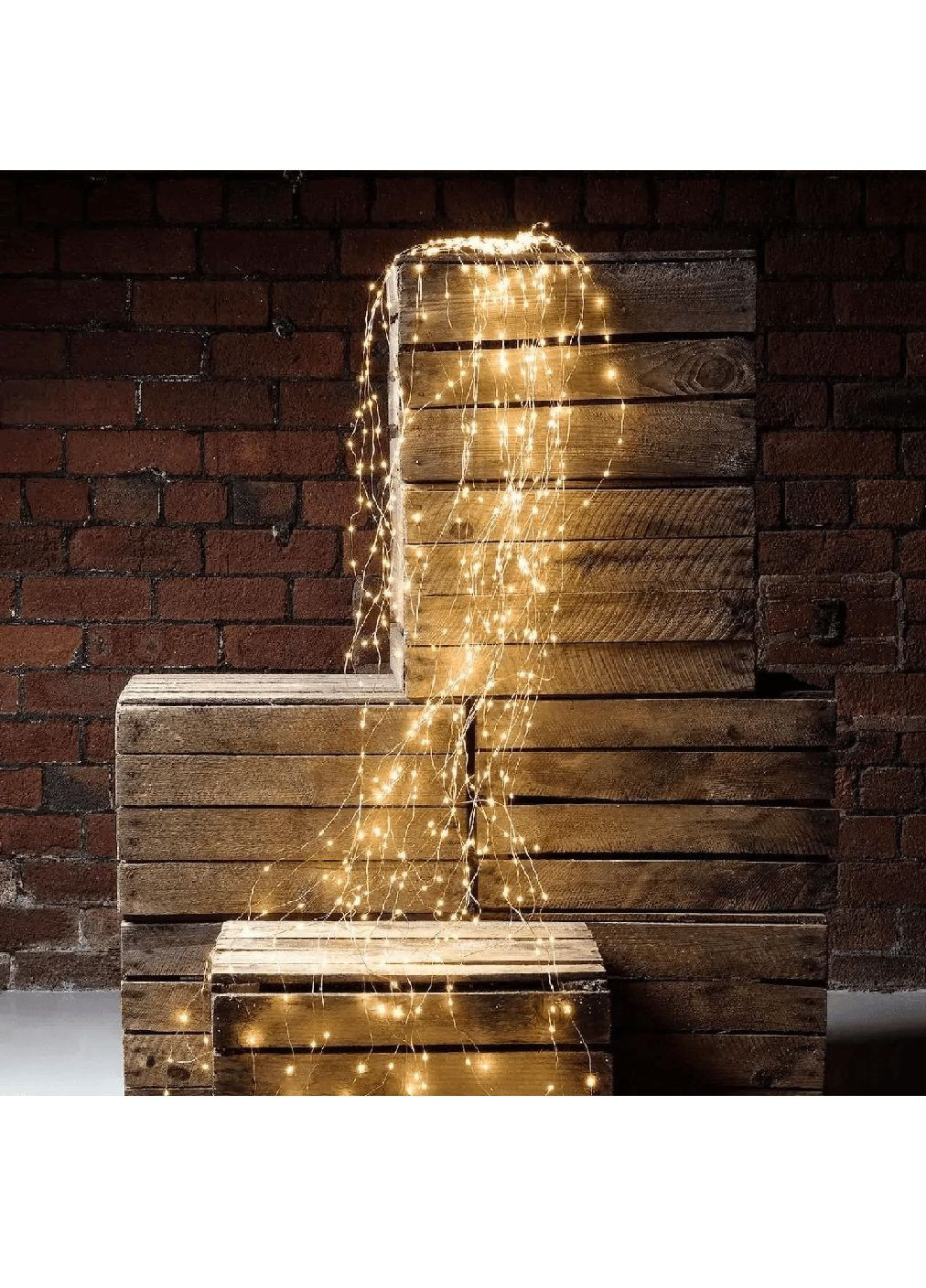 Светодиодная комнатная внутренняя гирлянда конский хвост с работой от сети 400 LED (478655-Prob) Теплая белая 2 метра Unbranded (307994194)