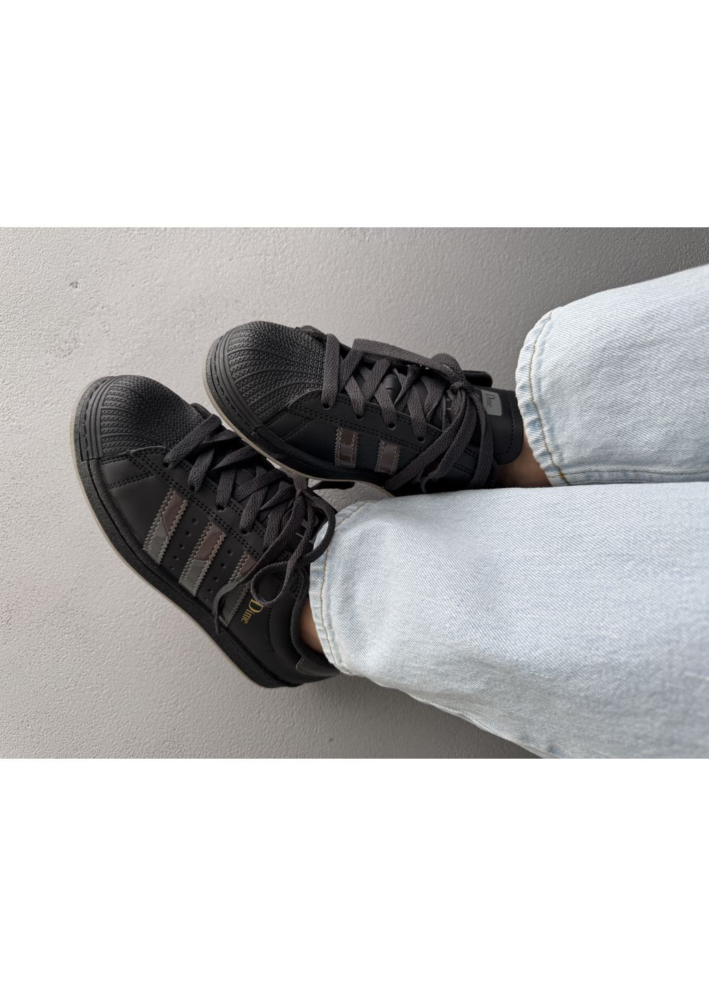 Кросівки чоловічі і жіночі Adidas Superstar x Dime Black | Адідас Суперстар чорні No Brand чорні демісезони (370149907)