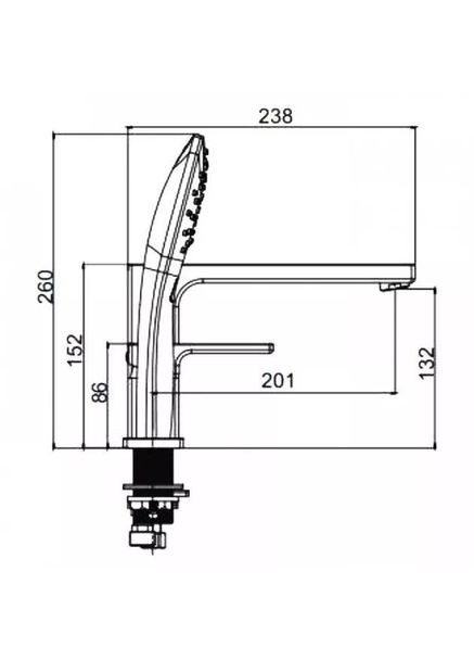 Змішувач для ванни на борт G1117-6, GAPPO (371881922)
