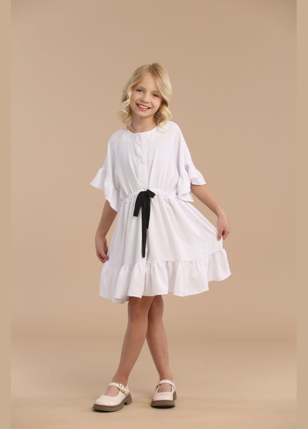 Біла дитяча літня сукня для дівчинки підлітка (00125) біла Odri (334012106)