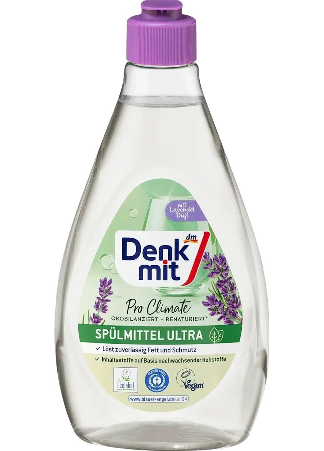 Безфосфатний миючий засіб з лавандою Spülmittel ultra nature Lavendel, 500мл Denkmit (341278498)