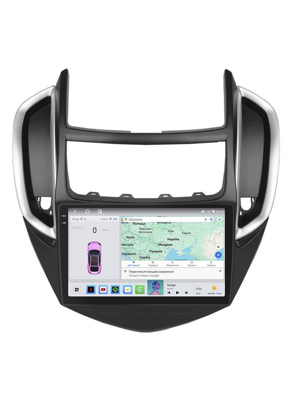 Штатна магнітола 9" для Chevrolet Trax I Рестайлінг 2016-н.в. 4/64 QLED CarPlay 360 Prime 4 шт. Lesko (336201871)