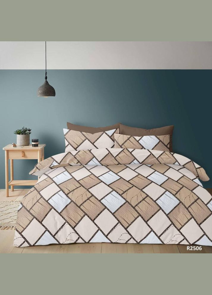 Постельное белье хлопковое Рута Двуспальное 180 x 220 Бязь Бежевое 70 х 70 No Brand (317368213)