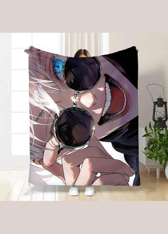 Плед покривало Дитяче Годжо 1 135х160 Білий Плюш-велюр No Brand (292755336)