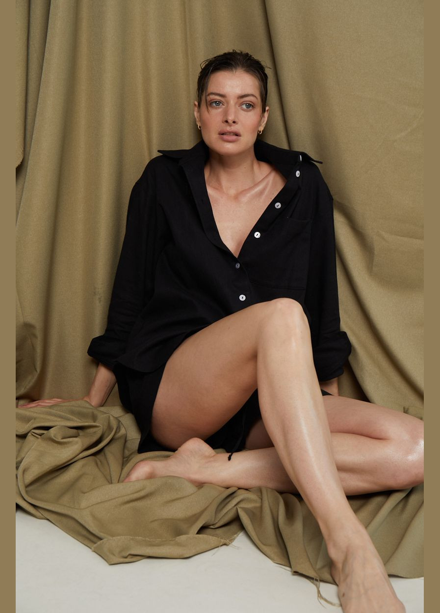 Лляний костюм чорний Rilassanti Костюм (338862731)