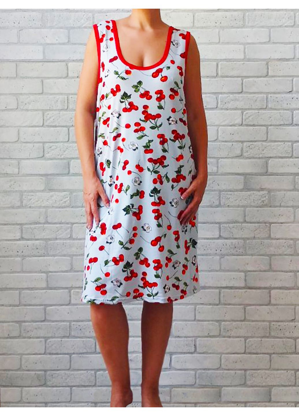 Женская ночная рубашка без рукава No Brand (361032226)