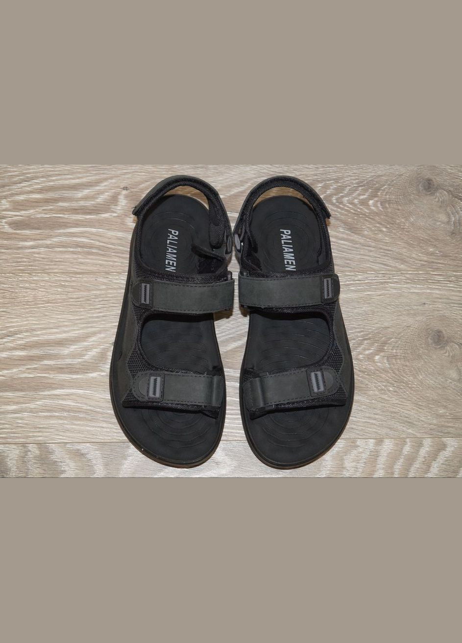 Повседневные, Кэжуал сандалии мужские черные с серым Paliament на липучке