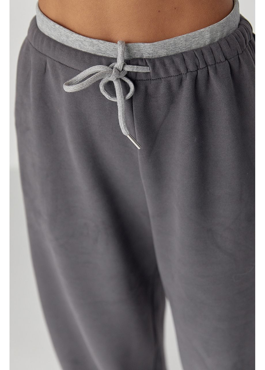 Широкі спортивні штани з начосом - світло-сірий колір Lurex (370601960)